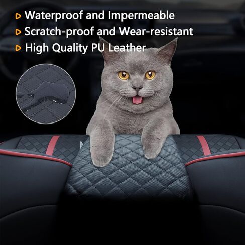 Center Console Cover for Toyota Tacoma 2016-2023 Armrest Lid Pad PU Leather Cushion Protector with Side Pockets, black, taco in Saudi Arabia