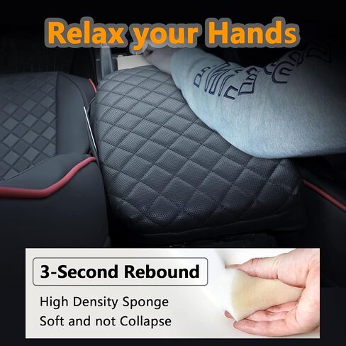 Center Console Cover for Toyota Tacoma 2016-2023 Armrest Lid Pad PU Leather Cushion Protector with Side Pockets, black, taco in Saudi Arabia