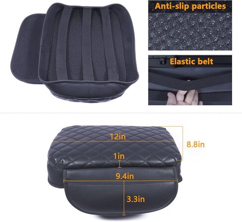 Center Console Cover for Toyota Tacoma 2016-2023 Armrest Lid Pad PU Leather Cushion Protector with Side Pockets, black, taco in Saudi Arabia