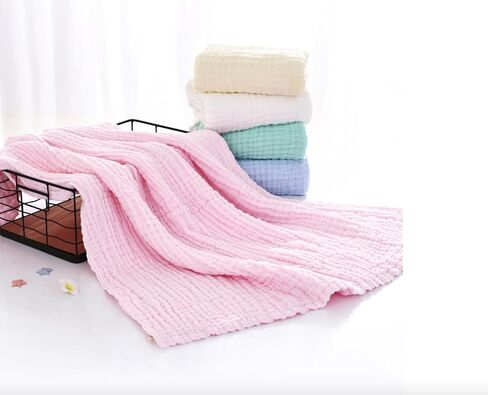 بطانيات قماط من الموسلين للأطفال من Nazbella للأولاد والبنات، لفافة ناعمة حريرية مكونة من قطعتين من بطانية قماط من الموسلين القطني العضوي، قابلة للتنفس وصديقة للبشرة. (أصفر-أبيض) in Kuwait