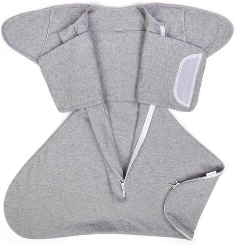 Sleepsack Baby for 0-3 Months, Sleep Sack Baby Swaddle, Newborn Swaddle Blanket with 2-Way Zipper, Adapt to Arm in Out, Gray,Small in Saudi Arabia