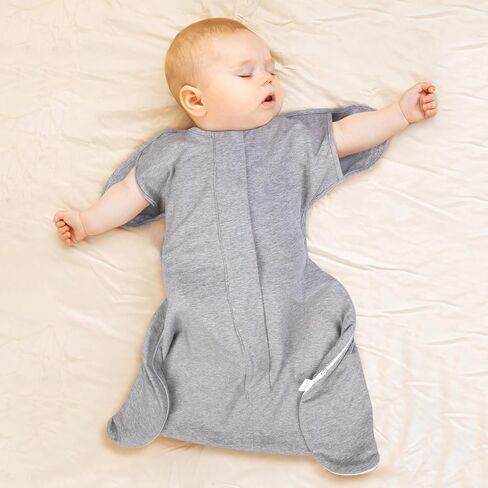 Sleepsack Baby for 0-3 Months, Sleep Sack Baby Swaddle, Newborn Swaddle Blanket with 2-Way Zipper, Adapt to Arm in Out, Gray,Small in Saudi Arabia
