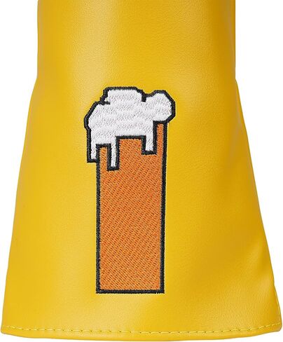 Craftsman Golf Club Headcover Beach Palm Tree Beer Mugs Style Yellow Golf Head Covers for Woods and Driver Hybrids in Saudi Arabia