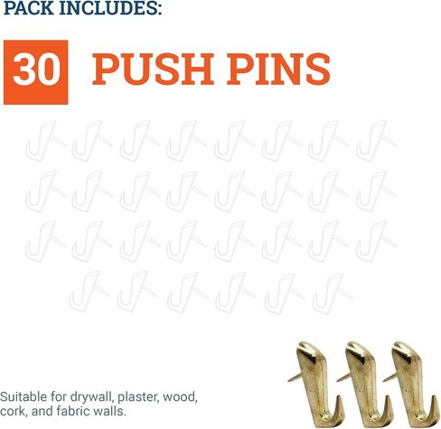 10 Pcs Push Pin Hooks 20 Lbs Capacity Pins for Picture Hanging in Saudi Arabia