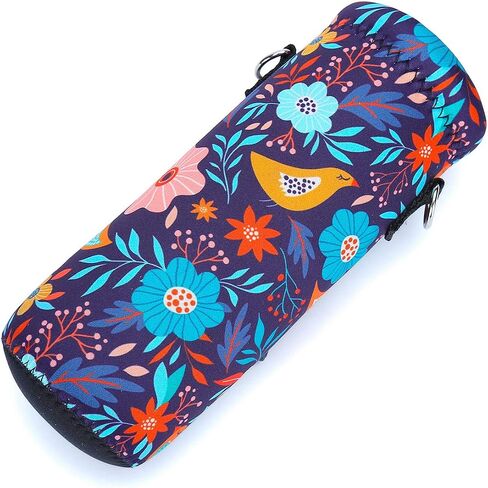 AMARY 500ML Neoprene Water Bottle Carrier Bag with Adjustable Shoulder Strap,Insulated Water Bottle Cover for Stainless Steel/Glass/Plastic Bottles 16.9OZ (Dinosaur) in Saudi Arabia