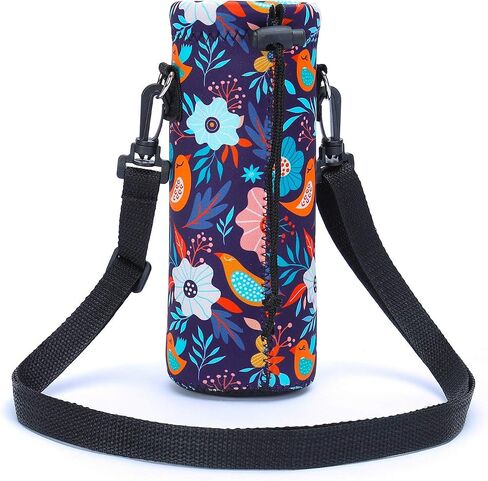 AMARY 500ML Neoprene Water Bottle Carrier Bag with Adjustable Shoulder Strap,Insulated Water Bottle Cover for Stainless Steel/Glass/Plastic Bottles 16.9OZ (Dinosaur) in Saudi Arabia