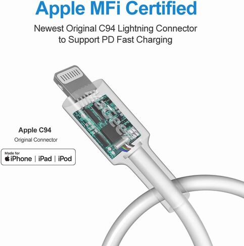 USB C to Lightning Cable 3ft, [Apple MFi Certified] 3.3ft iPhone PD Charger Compatible with iPhone 13/13 Pro Max/12/11/X/XS/XR/XS/8 Plus, iPad Air/Air Pods, Supports Power Delivery in Saudi Arabia