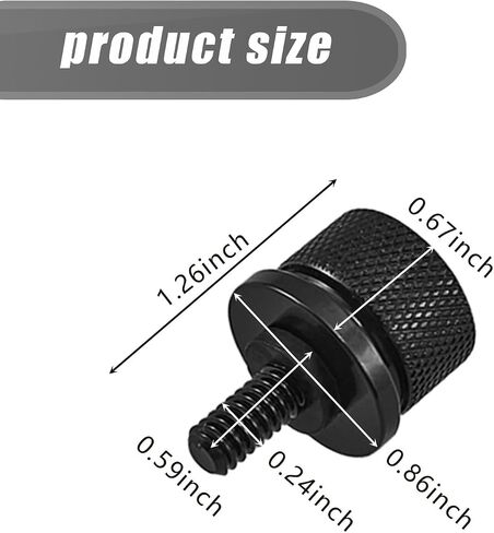 2 PCS High Strength Hardness Round Seat Fastening Screws, 1.25" CNC Knurled Side Wear-Resistant Non-Slip Quick Release Bolts, Car Seat Fixing Trim Accessories, Product for Harley (Black) in Saudi Arabia