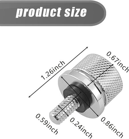 2 PCS High Strength Hardness Round Seat Fastening Screws, 1.25" CNC Knurled Side Wear-Resistant Non-Slip Quick Release Bolts, Car Seat Fixing Trim Accessories, Product for Harley (Black) in Saudi Arabia