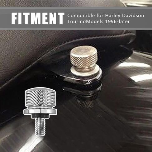 2 PCS High Strength Hardness Round Seat Fastening Screws, 1.25" CNC Knurled Side Wear-Resistant Non-Slip Quick Release Bolts, Car Seat Fixing Trim Accessories, Product for Harley (Black) in Saudi Arabia