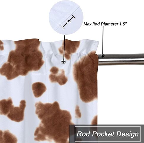 Farmhouse Cow Print Window Valances Rustic Black White Cattle Fur Spot Rod Pocket Decoration Window Valance Curtains 54x18inch（1Pcs） in Saudi Arabia