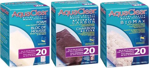 Aquaclear 20 Aquaclear 30 Aquaclear 50 Aquaclear 70 Aquaclear 110 حزمة صيانة وسائط الفلتر المعلقة على الظهر (كمية تكفي لمدة 3 أشهر) رغوة الكربون النشطة بيوماكس (أكواكلير 20 حزمة) in Saudi Arabia