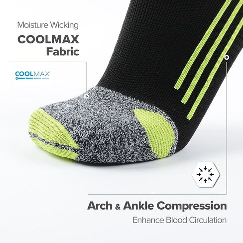 جوارب الجري Coolmax للرجال - بدون بثرة، بدون درزات عند أصابع القدم، جوارب مبطنة - جوارب ضغط ماصة للرطوبة للكاحل in Saudi Arabia