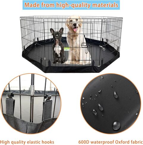 وسادة سفلية لروضة الكلاب، تناسب 24 بوصة 8 لوحات معدنية مثمنة منتظمة لروضة الحيوانات الأليفة، مانعة للتسرب وسهلة التنظيف (قلمة اللعب غير متضمنة) in Kuwait