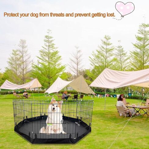 وسادة سفلية لروضة الكلاب، تناسب 24 بوصة 8 لوحات معدنية مثمنة منتظمة لروضة الحيوانات الأليفة، مانعة للتسرب وسهلة التنظيف (قلمة اللعب غير متضمنة) in Kuwait