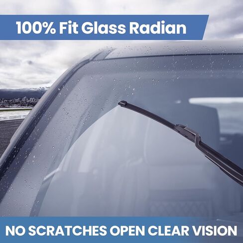 GSPSCN OEM جودة 24 بوصة + 16 بوصة شفرات ممسحة الزجاج الأمامي البديلة الأصلية الممتازة، شفرات ممسحة أوتوماتيكية هادئة ومتينة ومستقرة عالية الأداء طوال الموسم لخطاف J (حزمة من 2) in Kuwait