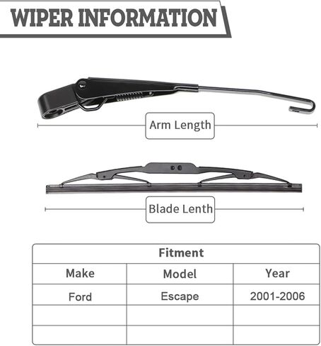 بديل لمجموعة صامولة ذراع الممسحة الخلفية Ford Escape، Mercury Mariner 2001-2006، مجموعة ملحقات غطاء الممسحة الخلفية، مجموعة غطاء الممسحة لنافذة الزجاج الأمامي الخلفي، OE:2L8Z-17526-AA in Kuwait