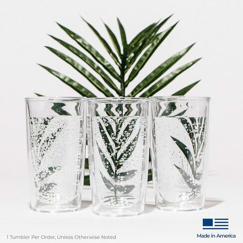 سطح الطاولة Tervis Crystal Clear مصنوع في الولايات المتحدة الأمريكية، كوب سفر معزول بجدار مزدوج يحافظ على المشروبات باردة وساخنة، 16oz - 4pk، كلاسيكي in Kuwait