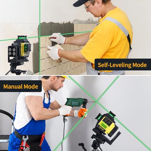 Firecore Laser Level 3 X 360 Self Leveling، أداة ليزر لمحاذاة الخطوط المتقاطعة للشعاع الأخضر مع 3 إعدادات سطوع، تصنيف IP54، بطاريتان قابلتان لإعادة الشحن ودعامة مدمجة (F95T-XG) in Kuwait