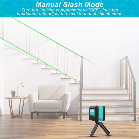 Kiprim Laser Level Self-Leveling Green Beam Horizontal and Vertical Cross-Line Laser for Construction,Picture Hanging,Wall Writing Painting,Home Renovation,Floor Tile, Carrying Pouch, Battery Included in Saudi Arabia