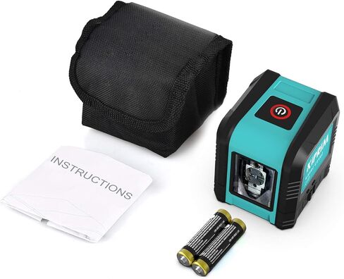 Kiprim Laser Level Self-Leveling Green Beam Horizontal and Vertical Cross-Line Laser for Construction,Picture Hanging,Wall Writing Painting,Home Renovation,Floor Tile, Carrying Pouch, Battery Included in Saudi Arabia
