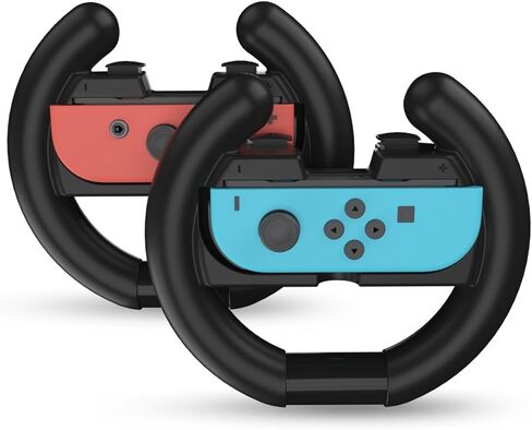 عجلة قيادة سويتش لجهاز تحكم نينتندو سويتش جوي كون، قطعتان من قبضة عجلة السباق سويتش مناسبة ماريو كارت 8 ديلوكس لجهاز سويتش أوليد جوي كون، ملحقات ألعاب سباقات التبديل in Kuwait
