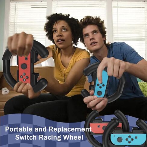 عجلة قيادة سويتش لجهاز تحكم نينتندو سويتش جوي كون، قطعتان من قبضة عجلة السباق سويتش مناسبة ماريو كارت 8 ديلوكس لجهاز سويتش أوليد جوي كون، ملحقات ألعاب سباقات التبديل in Kuwait