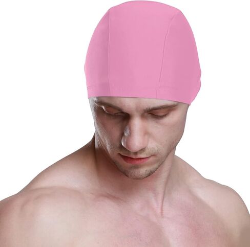Swimming Cap Pure Color Unisex Adult Swim Cap Polyester in Saudi Arabia
