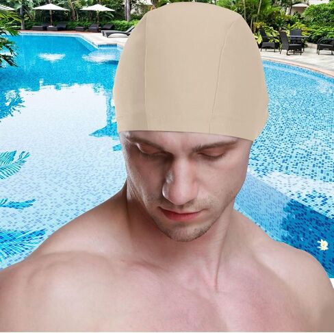 Swimming Cap Pure Color Unisex Adult Swim Cap Polyester in Saudi Arabia