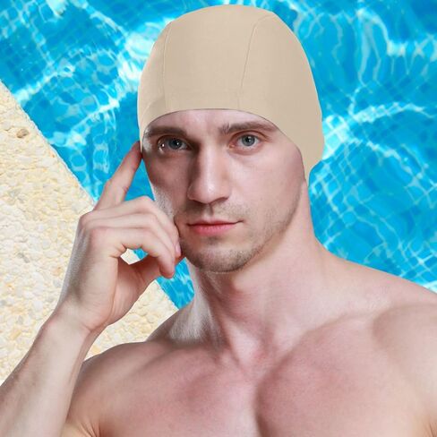 Swimming Cap Pure Color Unisex Adult Swim Cap Polyester in Saudi Arabia
