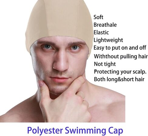 Swimming Cap Pure Color Unisex Adult Swim Cap Polyester in Saudi Arabia