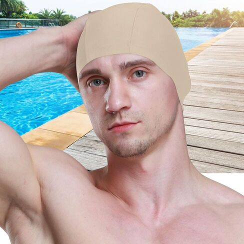 Swimming Cap Pure Color Unisex Adult Swim Cap Polyester in Saudi Arabia