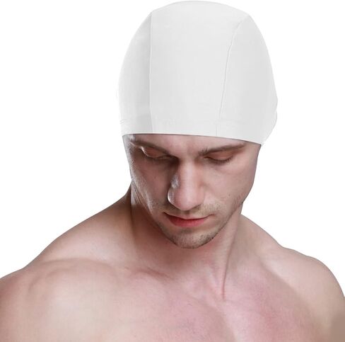 Swimming Cap Pure Color Unisex Adult Swim Cap Polyester in Saudi Arabia