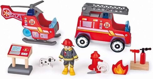 Hape Fire Station Playset| Wooden Dollhouse Kid’s Toy, Stimulates Key Motor Skills And Promotes Team Play (E3023) Multicolor, L: 23.6, W: 11.8, H: 18.8 inch in Saudi Arabia