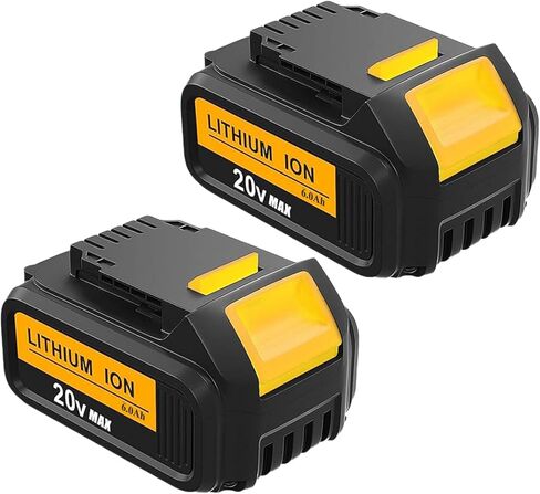 Bonadget 2Pack 6.0Ah Battery Replecement for Dewalt 20V MAX Battery Compatible with Dewalt 20V Battery DCB200 DCB205 DCB206 for 20Volt Dewalt Batteries MAX XR DCD DCF DCG Series Cordless Power Tools in Kuwait