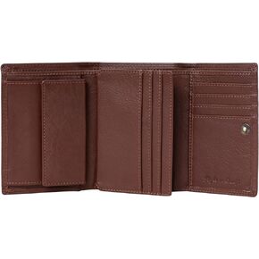 Style N Craft Women's Full Grain Leather RFID Protected Trifold Wallet, Brown