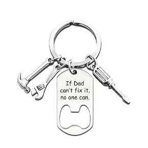 Personalized Halloween Gifts for Dad,Cool Keychain for Men,Dad Christmas Gifts from Daughter,Funny Keychain with Bottle Opener,Screwdriver,Hammer and Wrench (black)