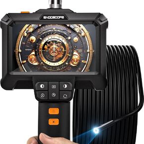 Endoscope Camera with Light - Borescope with 4.3" LCD Screen & 8 Adjustable LED Lights, IP67 Waterproof 1080P HD Inspection Camera Snake Camera with 16.5ft Semi-Rigid Cord