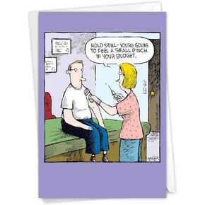 NobleWorks - Funny Get Well Greeting Card with 5 x 7 Inch Envelope (1 Card) Small Pinch C9593GWG