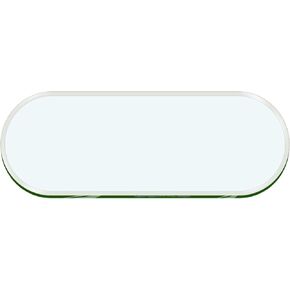 سطح طاولة زجاجي بيضاوي مقاس 36 بوصة × 60 بوصة بسمك 1/2 بوصة وسماكة 1 بوصة مشطوف بواسطة زجاج فاب ومرآة in Kuwait