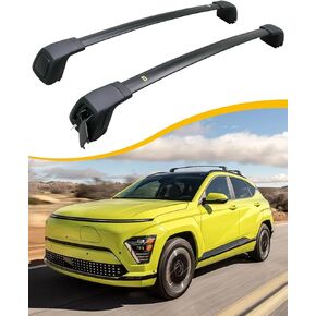 Cross Bars Roof Rack Fit for Hyundai Kona & Kona Electric 2024 Lockable Luggage Rack Crossbar Cargo Carrier Rooftop Accessories (with Side Rails)