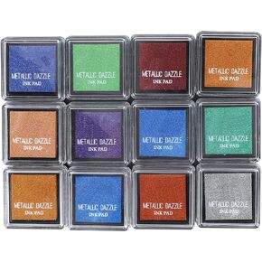 Metallic Color Ink Pad , Easy Bright Color 10 Colors Ink Pad Stamp Use for Cloth