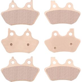 Youxmoto Sintered Brake Pads Fit for Harley 2000-2007 Electra Glide Ultra Classic/for Road King Fatboy Dyna Heritage Softail Night Train, 2 Front + 1 Rear Copper Brake Pads