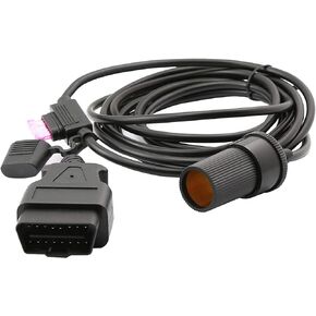 3M/9.8ft OBD2 to Cigarette Lighter Female Connector OBD Male to Female Socket Car Power Cable with 3A Fuse