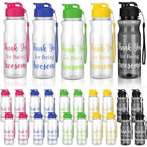 Gerrii 15 Pcs Water Bottles Bulk Employee Appreciation Gifts Thank You for Being Awesome Water Bottles Bulk Gifts Staff Coworker Employees Team Gifts Teacher Gift (Black)