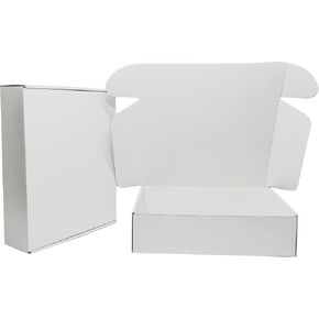 Small Cardboard Boxes 6x6x2 Inches 100 Pack Business Corrugated Mailing Box for Storage and Shipping (White)