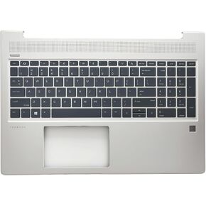 Replacement Upper Case Palmrest for HP ProBook 450 455 G6 450 455R G7 Series Laptop Top Cover Non-Backlit Keyboard Assembly L45091-001 Sliver