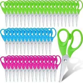 Newwiee Kids Scissors 5.5 Inch School Safety Scissors with Blunt Tip, Comfortable Grip for Classroom Supplies(90 Pack)