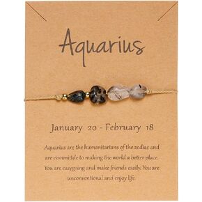 COLORFUL BLING 12 Constellation Healing Crystal Beaded Bracelets Natural Stone Zodiac Stretch Bracelets for Women Girls Birthstone Gemstone Anxiety Relief Reiki Yoga Bracelets Horoscope Jewelry