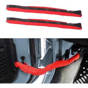 2 PCS Car Door Restriction Straps, Adjustable Door Locator Accessory, Door Restriction Check Straps, Compatible with 97-21 Wrangler (Black)